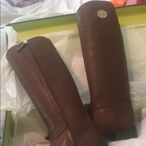 Almond Tory Burch Junction Riding Boots